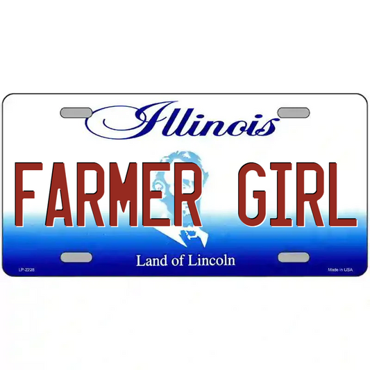 Farmer Girl Illinois Metal Sign