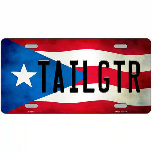 Tailgater Puerto Rico Flag Metal Sign
