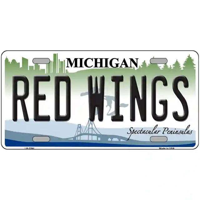 Red Wings Michigan Metal Sign