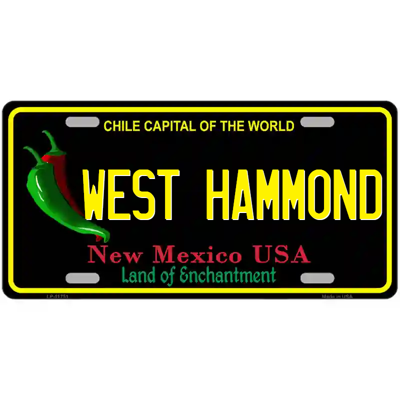 West Hammond New Mexico Black Metal Sign