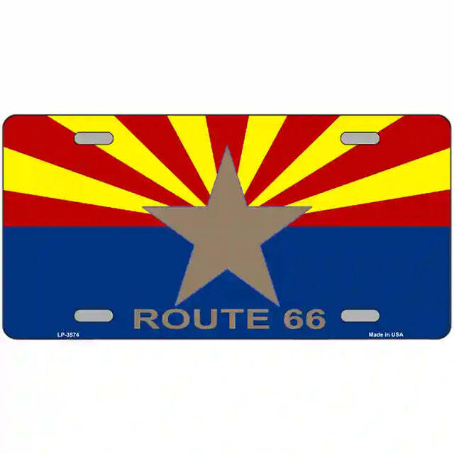 Route 66 Arizona Flag Metal Sign