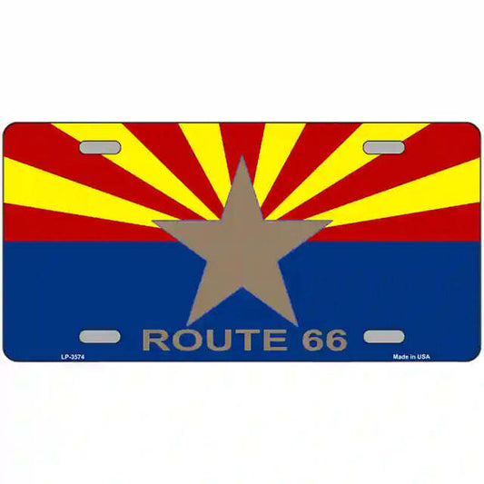 Route 66 Arizona Flag Metal Sign
