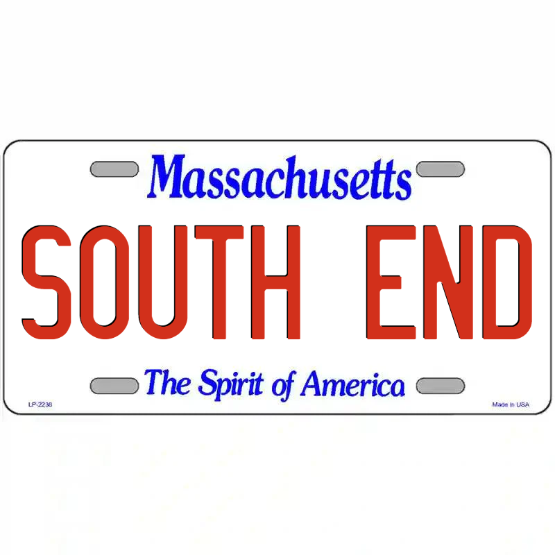 South End Massachusetts Metal Sign