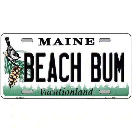Beach Bum Maine Metal Sign