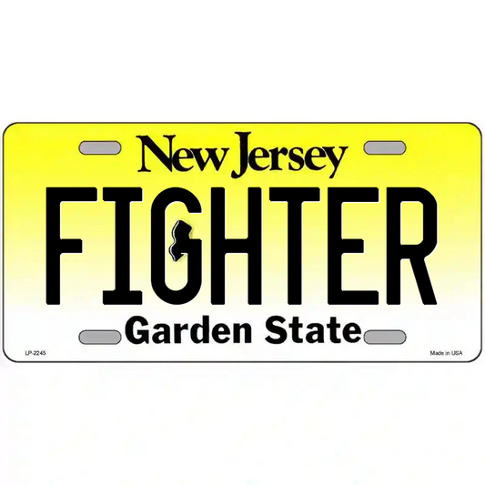 Fighter New Jersey Metal Sign