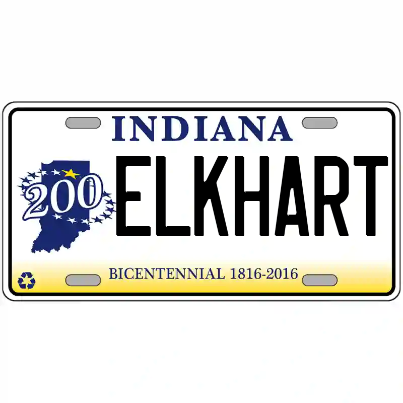 Elkhart Indiana Bicentennial Metal Sign
