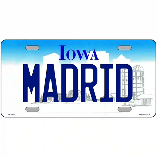 Madrid Iowa Metal Sign