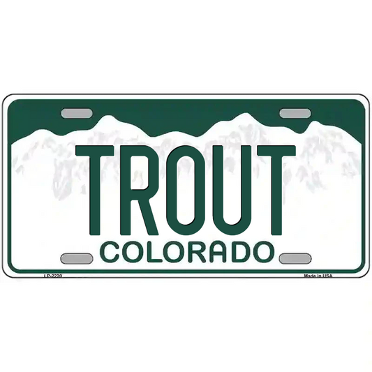 Trout Colorado Metal Sign