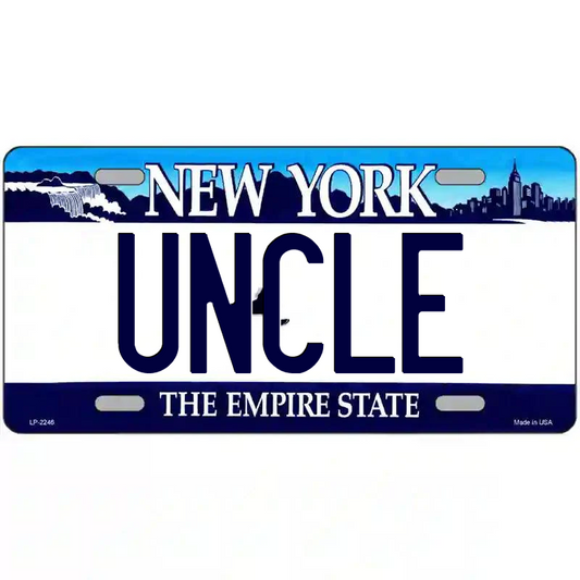 Uncle New York Blue Metal Sign