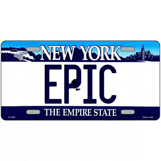 Epic New York Blue Metal Sign