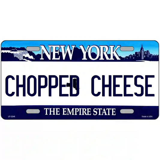 Chopped Cheese New York Blue Metal Sign