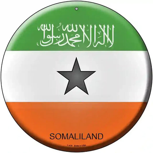 Somaliland Flag 12" Circle Metal Sign