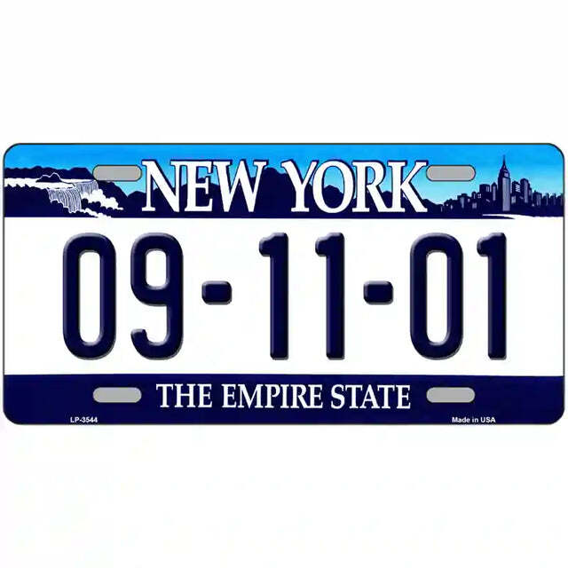 9-11-01 New York Blue Metal Sign