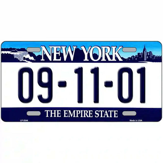 9-11-01 New York Blue Metal Sign