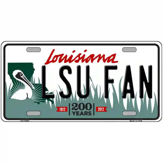 LSU Fan Louisiana Metal Sign