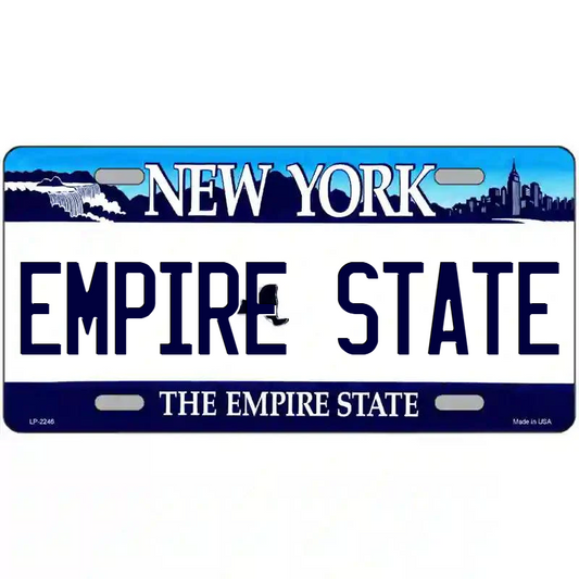Empire State New York Blue Metal Sign