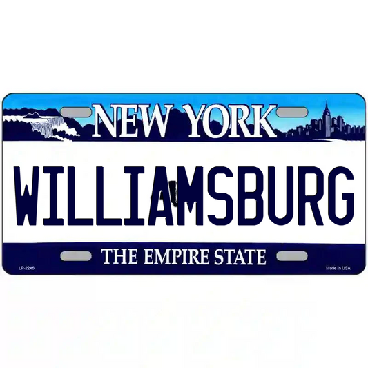 Williamsburg New York Blue Metal Sign