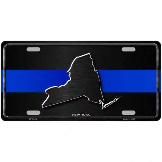 New York Thin Blue Line Metal Sign