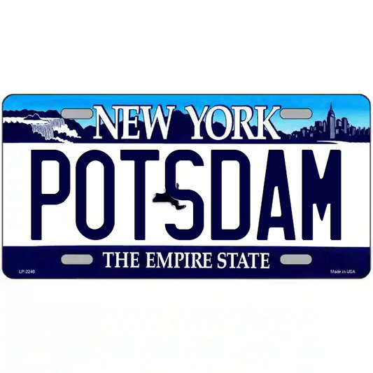 Potsdam New York Blue Metal Sign