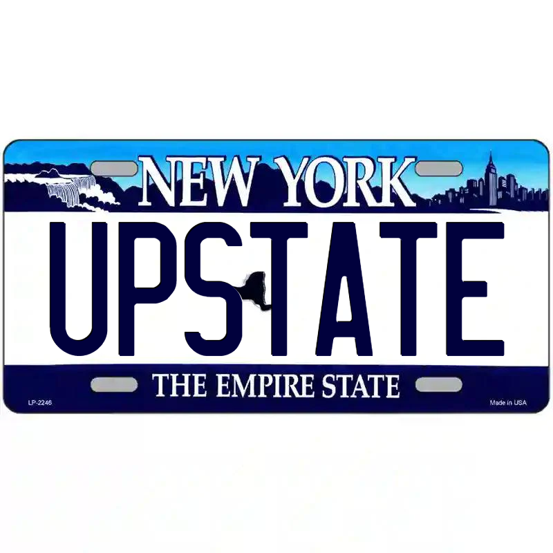 Upstate New York Blue Metal Sign