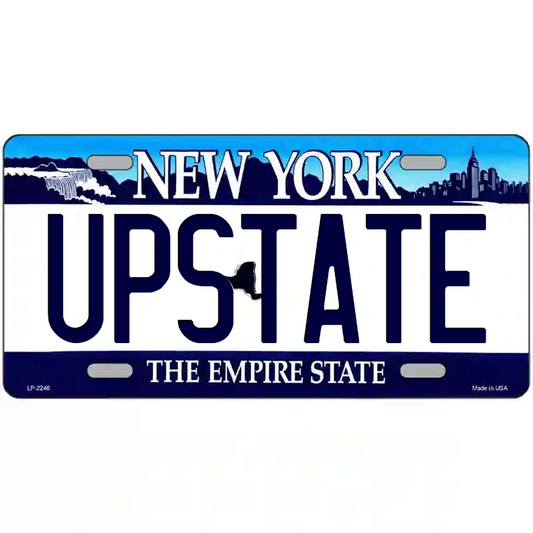 Upstate New York Blue Metal Sign