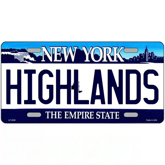 Highlands New York Blue Metal Sign