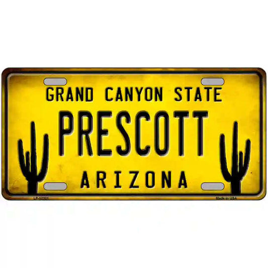Prescott Arizona Cactus Metal Sign