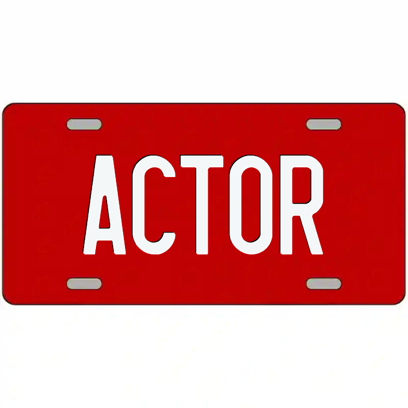 Actor White on Red Metal Sign