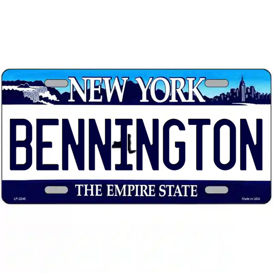 Bennington New York Blue Metal Sign