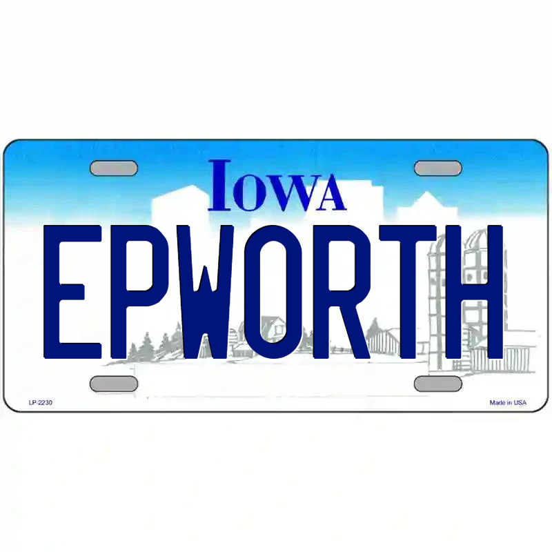 Epworth Iowa Metal Sign