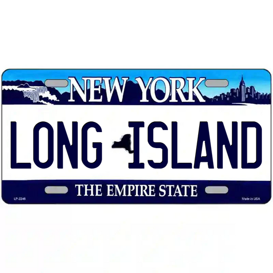 Long Island New York Blue Metal Sign