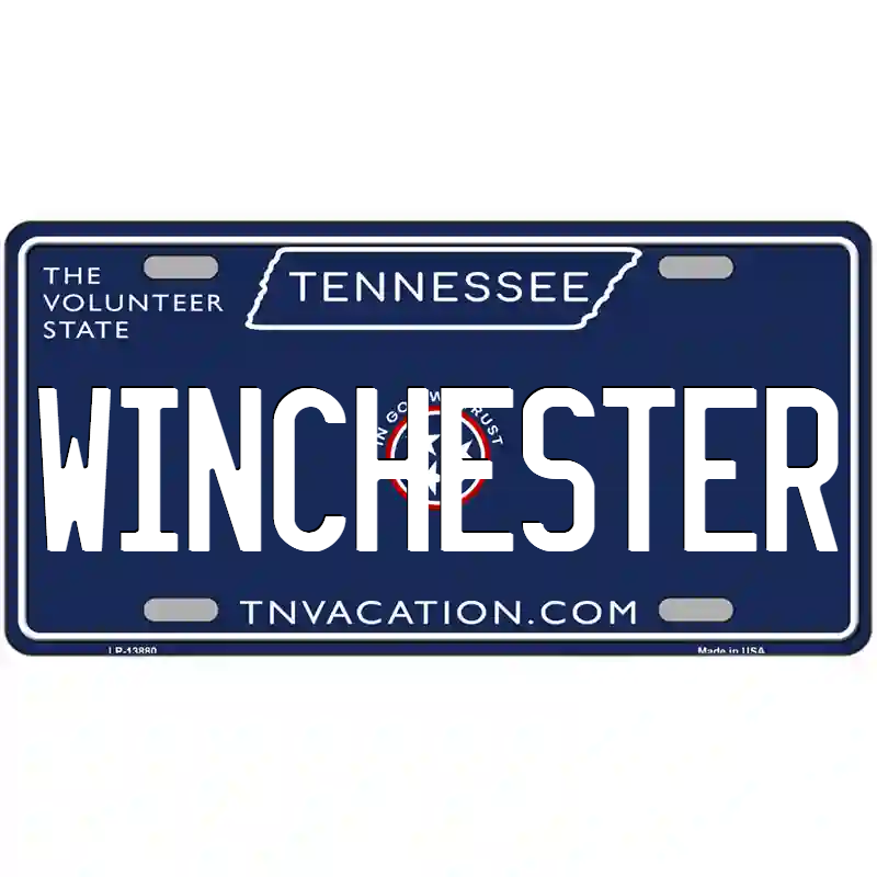 Winchester Tennessee Blue Metal Sign