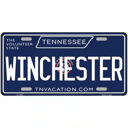 Winchester Tennessee Blue Metal Sign