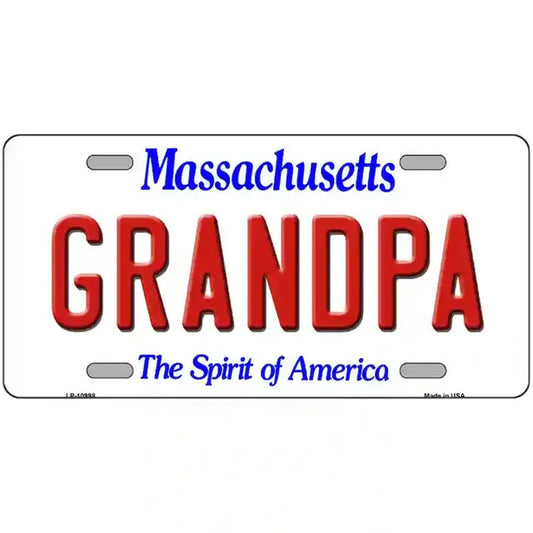 Grandpa Massachusetts Metal Sign