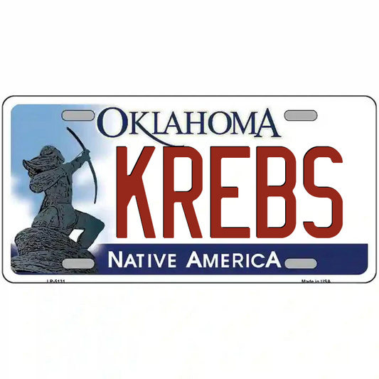 Krebs Oklahoma Metal Sign