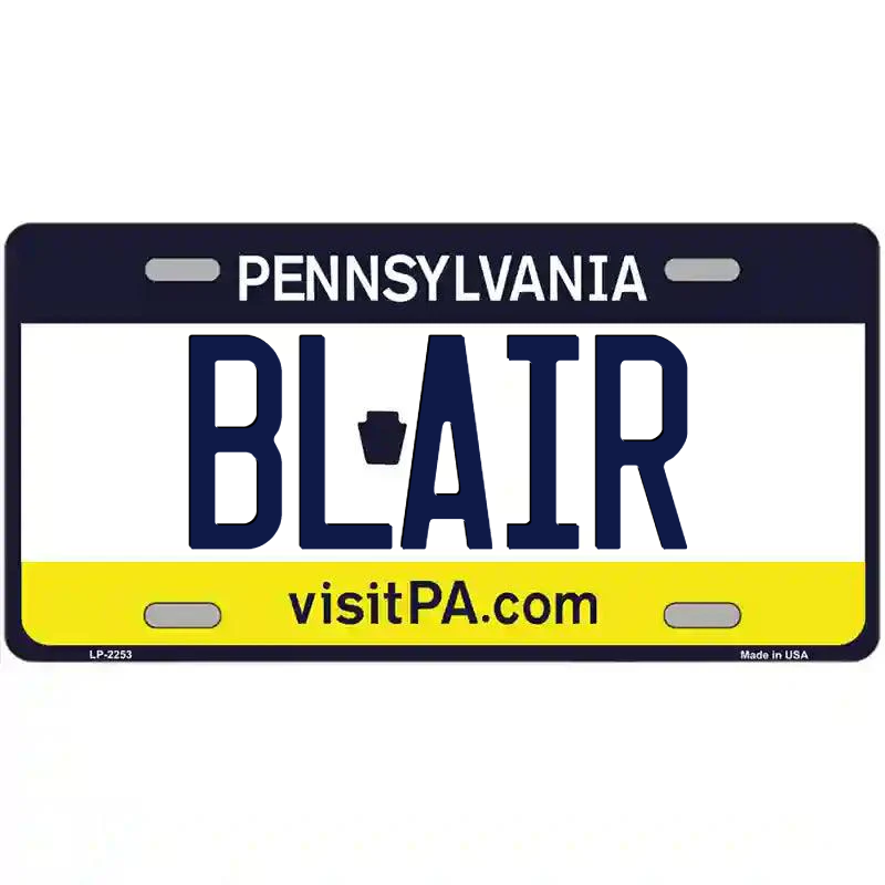 Blair Pennsylvania Metal Sign