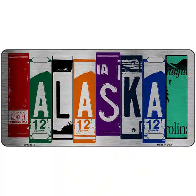 Alaska License Plate Art Metal Sign