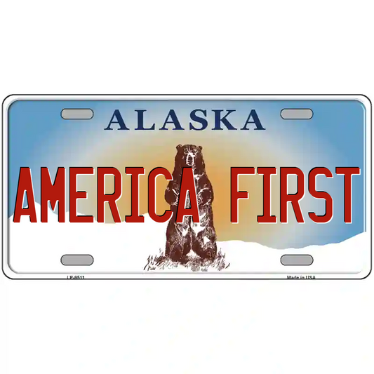 America First Alaska Metal Sign