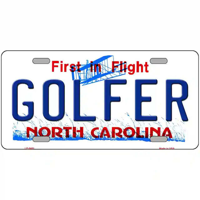 Golfer North Carolina Metal Sign