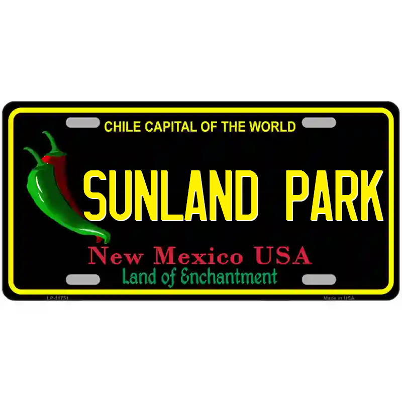 Sunland Park New Mexico Black Metal Sign
