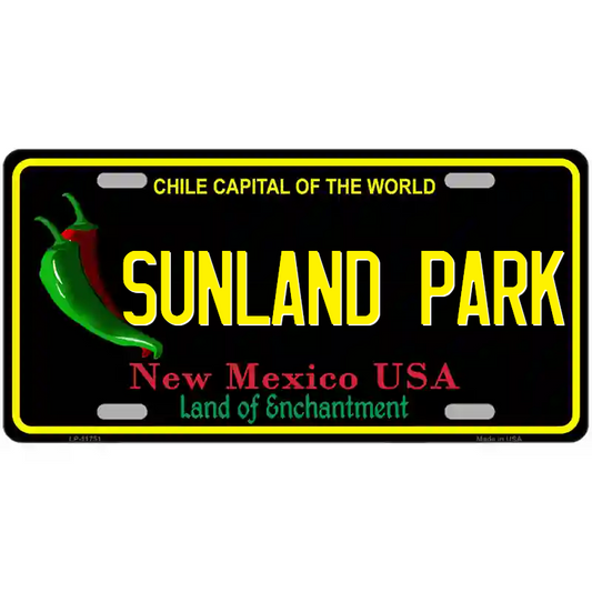 Sunland Park New Mexico Black Metal Sign