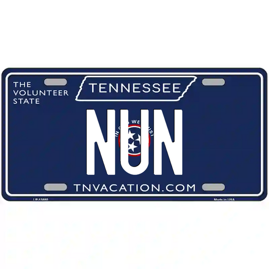 Nun Tennessee Blue Metal Sign