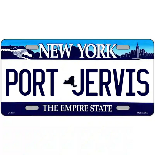 Port Jervis New York Blue Metal Sign