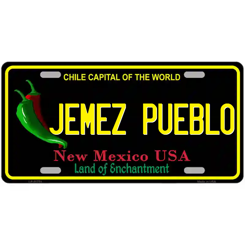Jemez Pueblo New Mexico Black Metal Sign