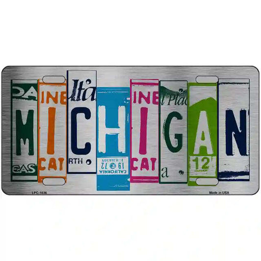 Michigan License Plate Art Metal Sign