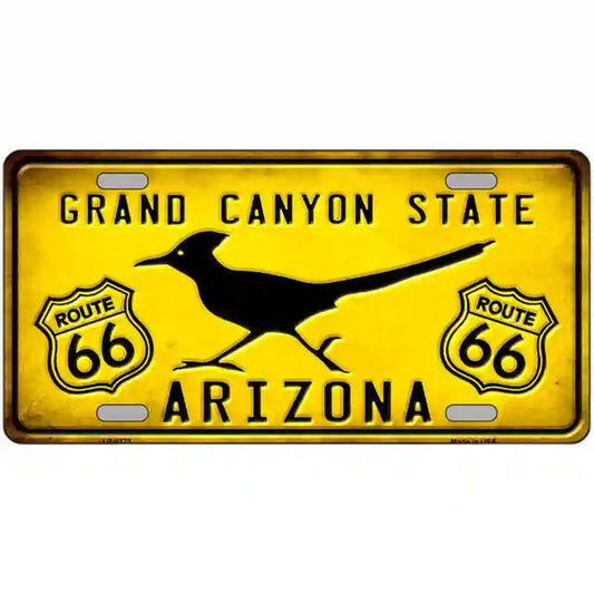 Route 66 Roadrunner Arizona Grand Canyon Metal Sign