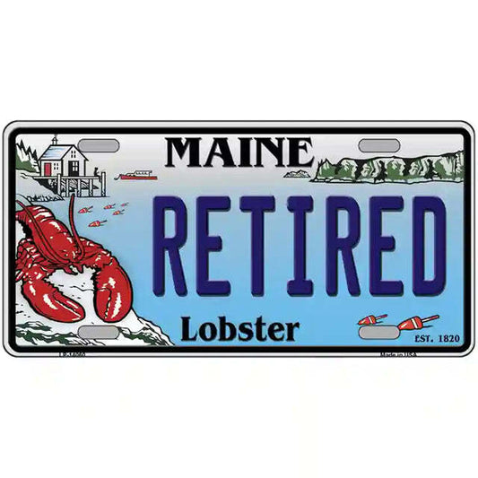 Retired Maine Lobster Metal Sign