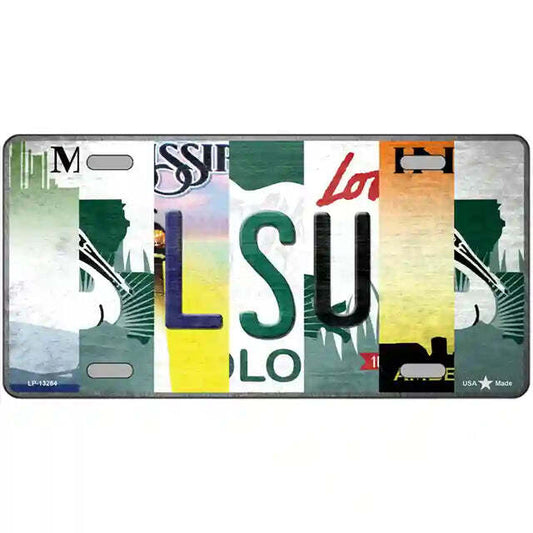 LSU Strip Art Metal Sign