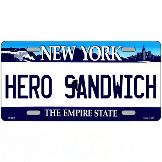 Hero Sandwich New York Blue Metal Sign