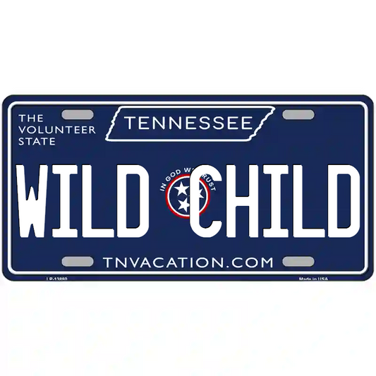 Wild Child Tennessee Blue Metal Sign